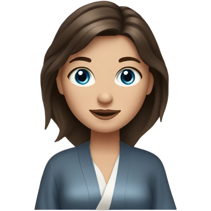 In Robe Spa day white girl brunette blue eyes freackles emoji