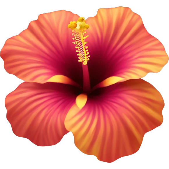 Sunset hibiscus flower emoji