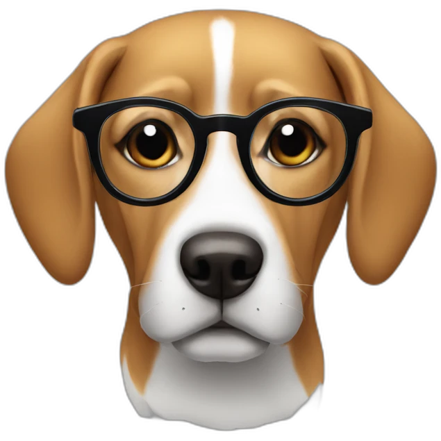 A dog wearing glasses emoji