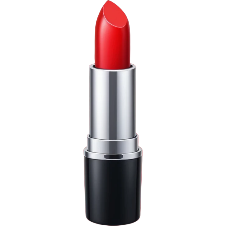 Generate a high-quality emoji of a generic red lipstick, classic tube shape, realistic color and shading, smooth gradient colors, no facial features, no brand markings, simple white background, high-resolution.
 emoji