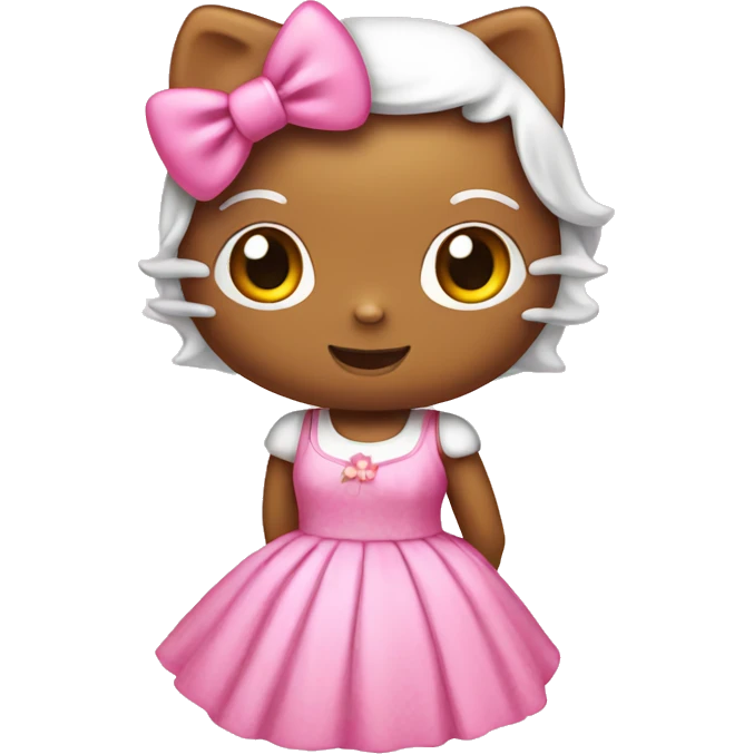 Hello kitty with pink dress emoji
