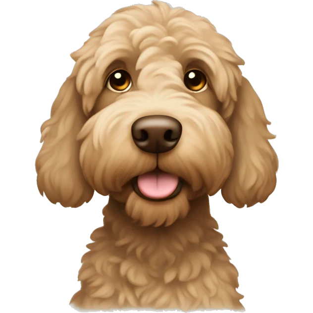 Labradoodle wearing beige beany  emoji