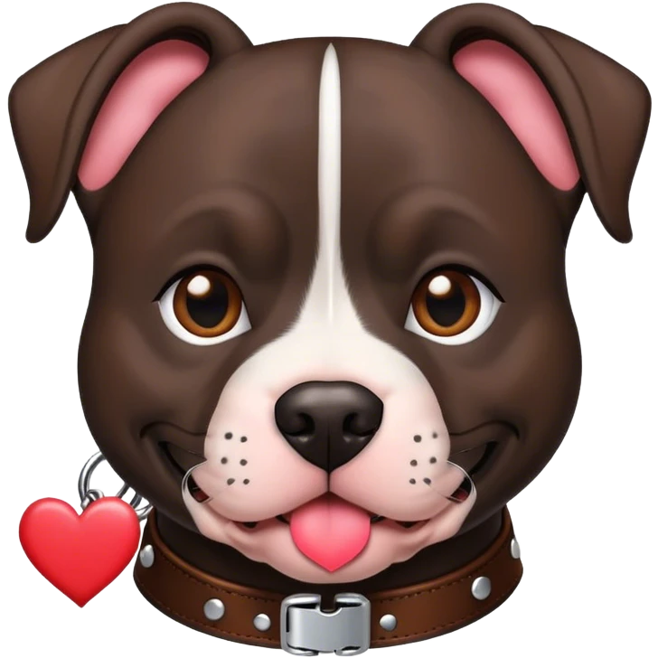 Black pitbull with hearts emoji