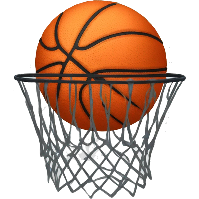 Un balónde basquetbol con fuego y una corona arriba del balón emoji