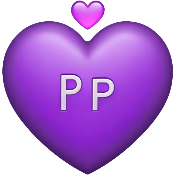 یه قلب بنفش که توش حروف انگلیسیN ,Pباشه emoji