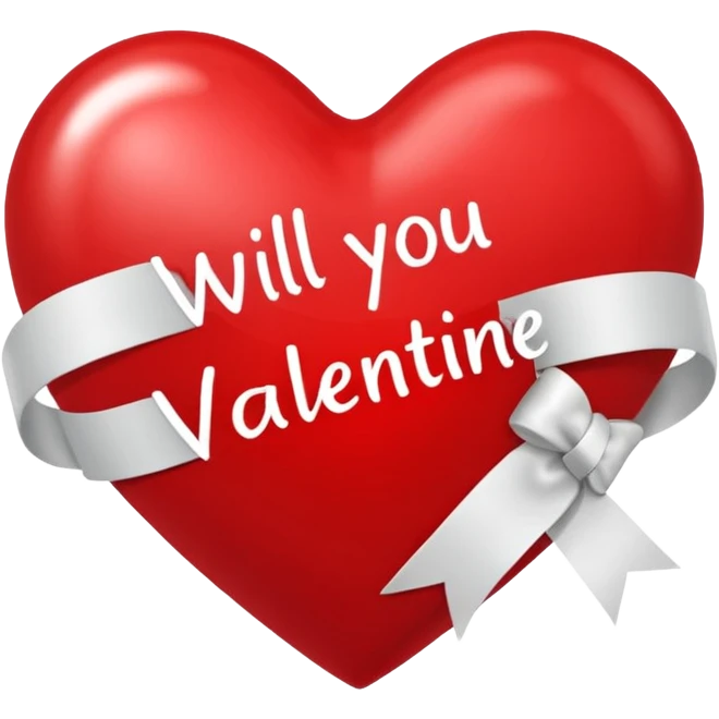 Heart with the words will you be my valentine in it for a best friend emoji