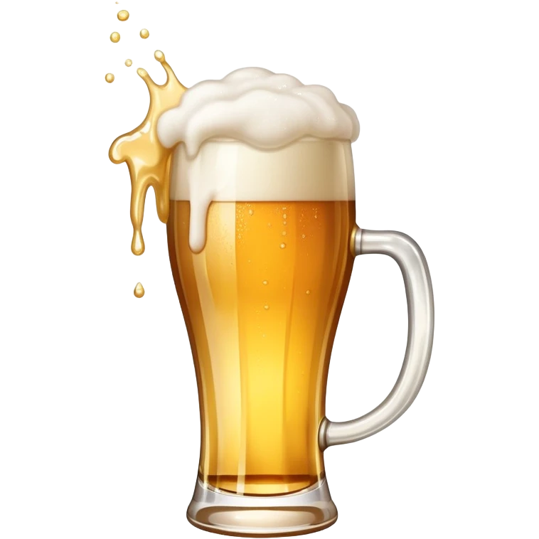 Glass of beer with foam spilling over emoji