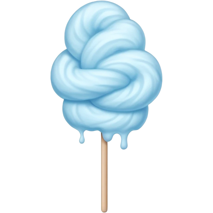 fluffy pastel blue cotton candy on a stick emoji