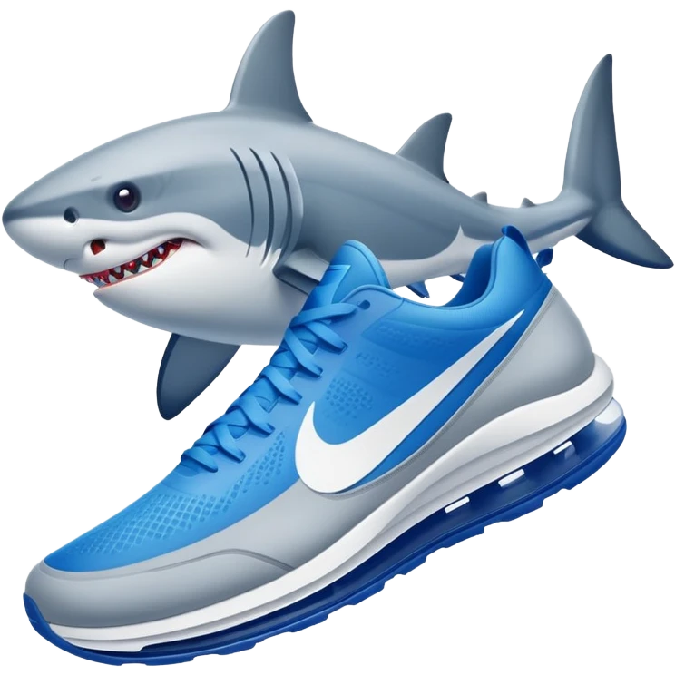 Tiburón con zapatos nike azules  emoji