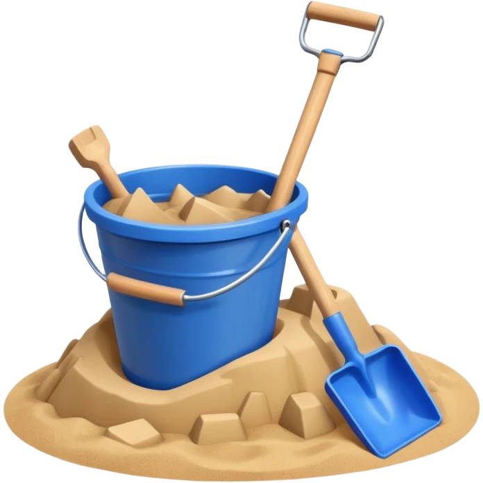 sandcastle with a bucket and shovel emoji