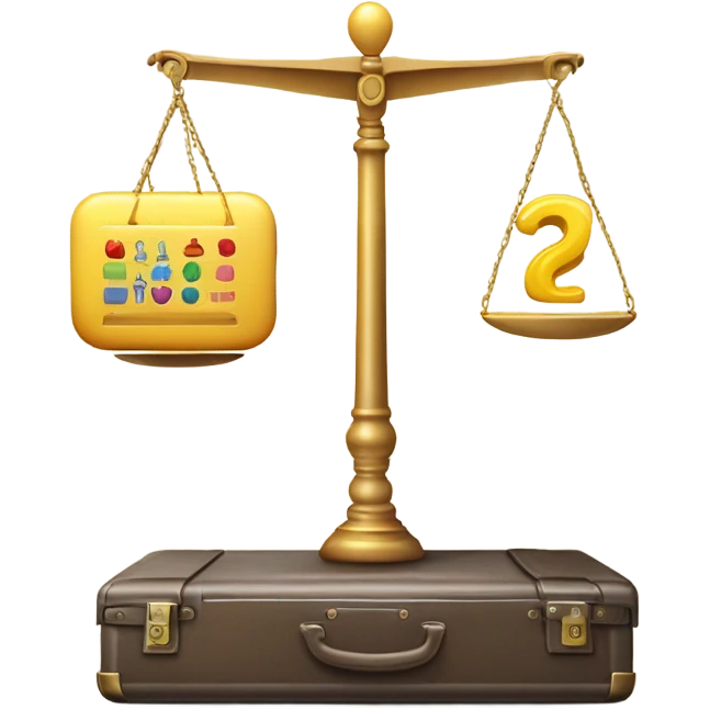 balance scale balancing work and  emoji
