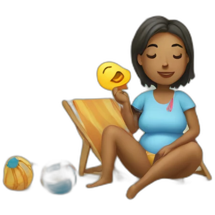 embarazada en playa emoji