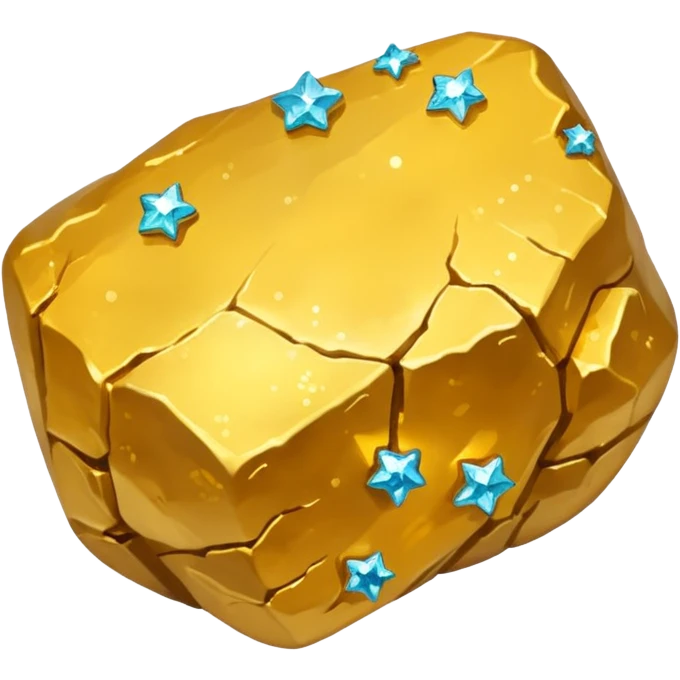 rough gold nugget with sparkles emoji style emoji
