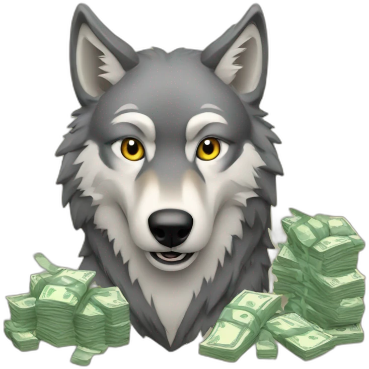 wolf with money in mouth emoji