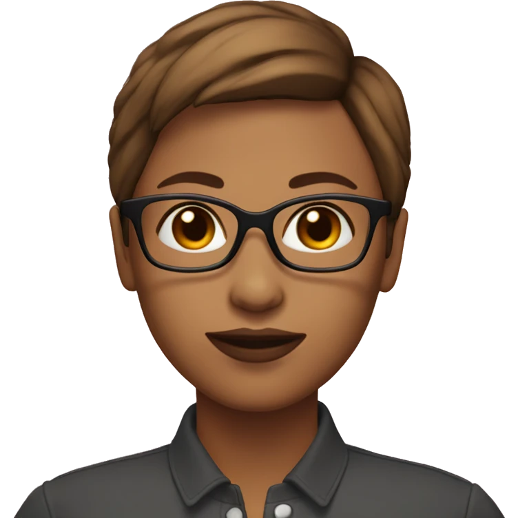 woman with light complexion short brown hair doe brown eyes with glasses heart lips  emoji