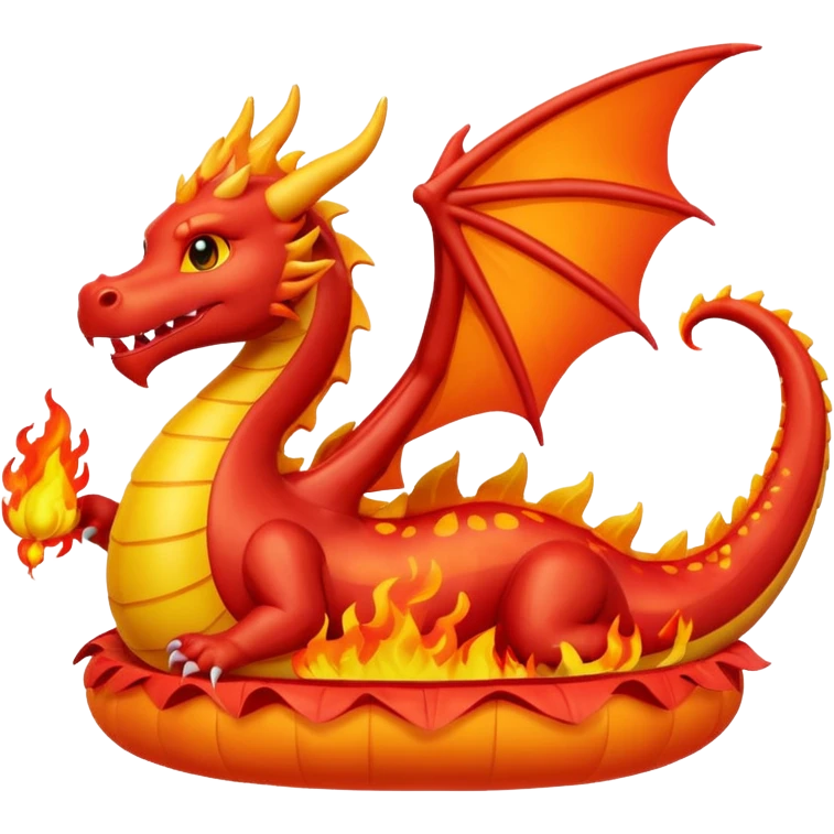 Dragon Float with Fire Design emoji