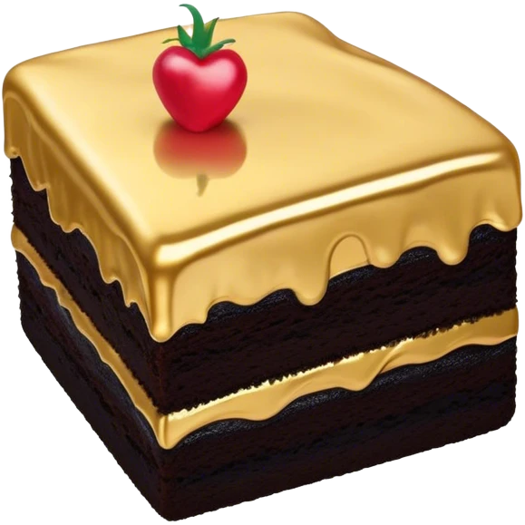 piece black cake with gold emoji