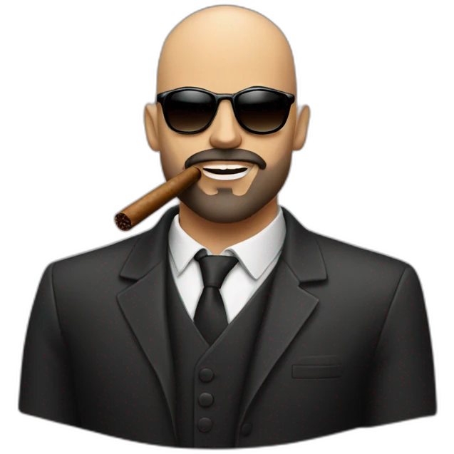 bald guy with beard and sunglasses and a cigar in his mouth emoji