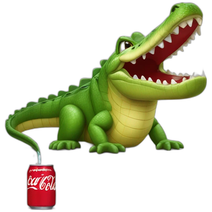 Un crocodile dans une mare de Coca-Cola emoji