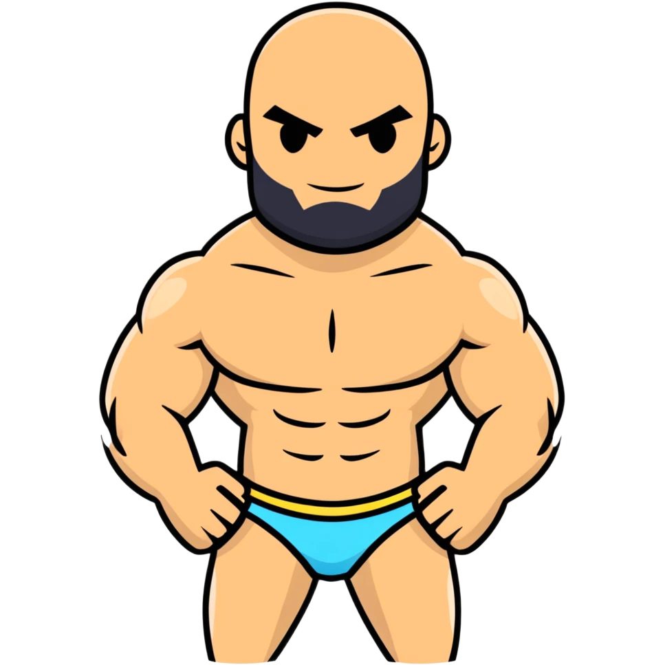 Muscular Caucasian man wearing a bikini emoji