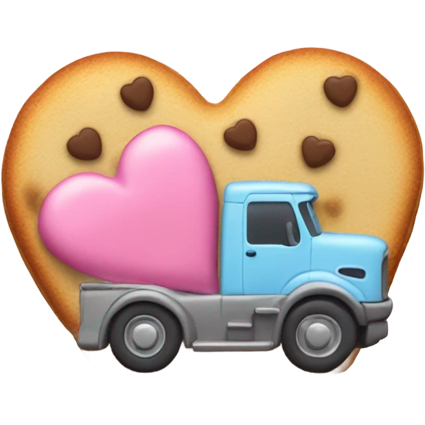 cookie heart with semi truck emoji