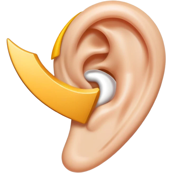 icon of an ear with a diagonal slash, clear ignore meaning emoji