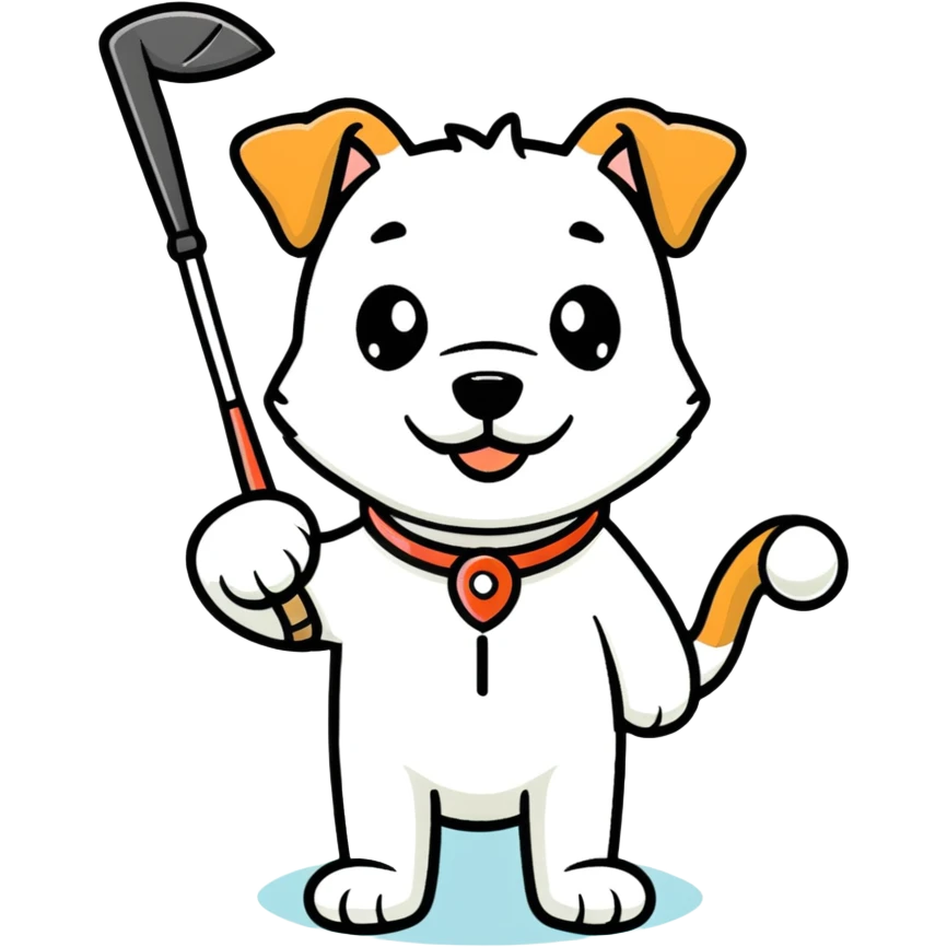 Dog with golf club emoji