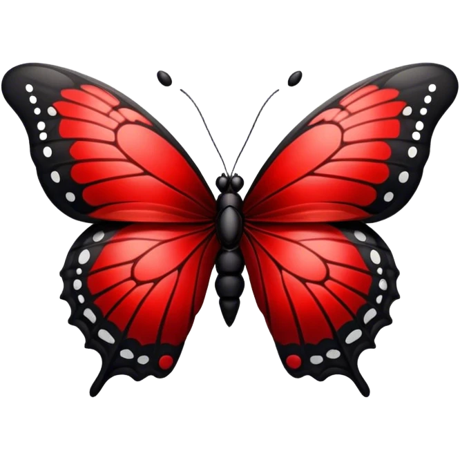 An Edgy Spanish crimson-blood-red obsidian-black beautiful butterfly emoji