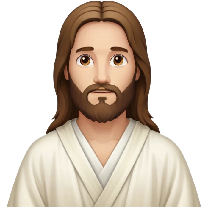 Jesus Christ with long hair and beard, wearing robes emoji