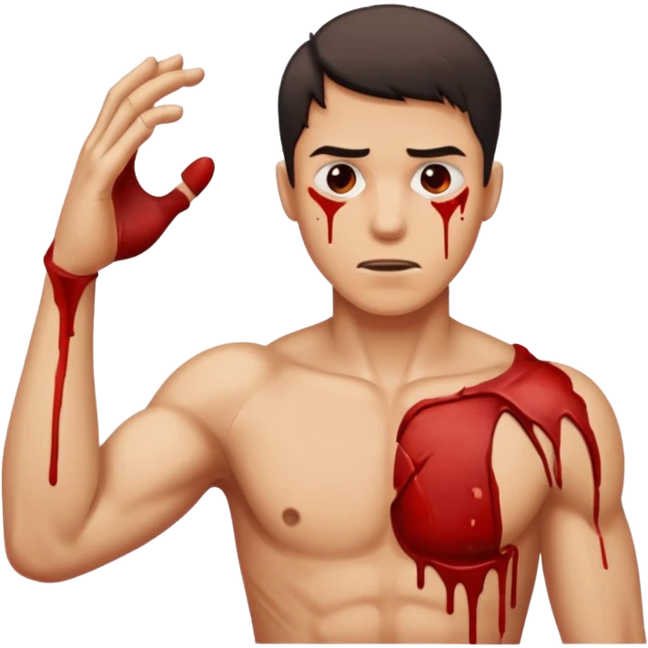 Man with arm ripped off  emoji