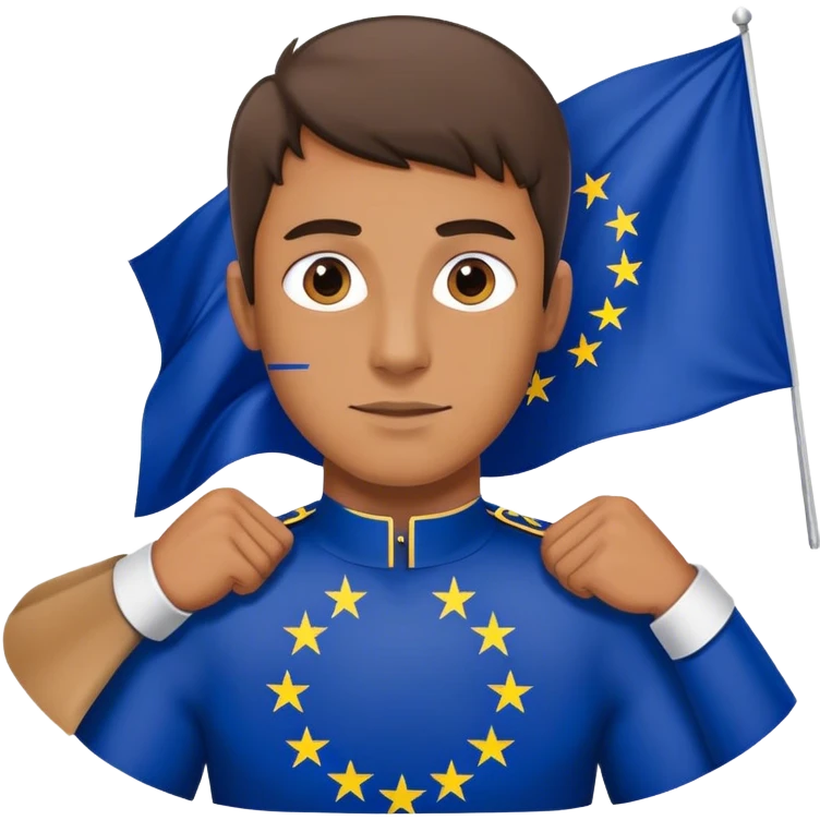 man with european union flag emoji
