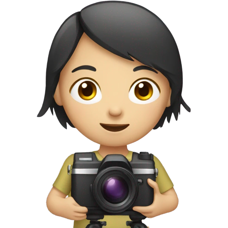 asian girl with video camera emoji