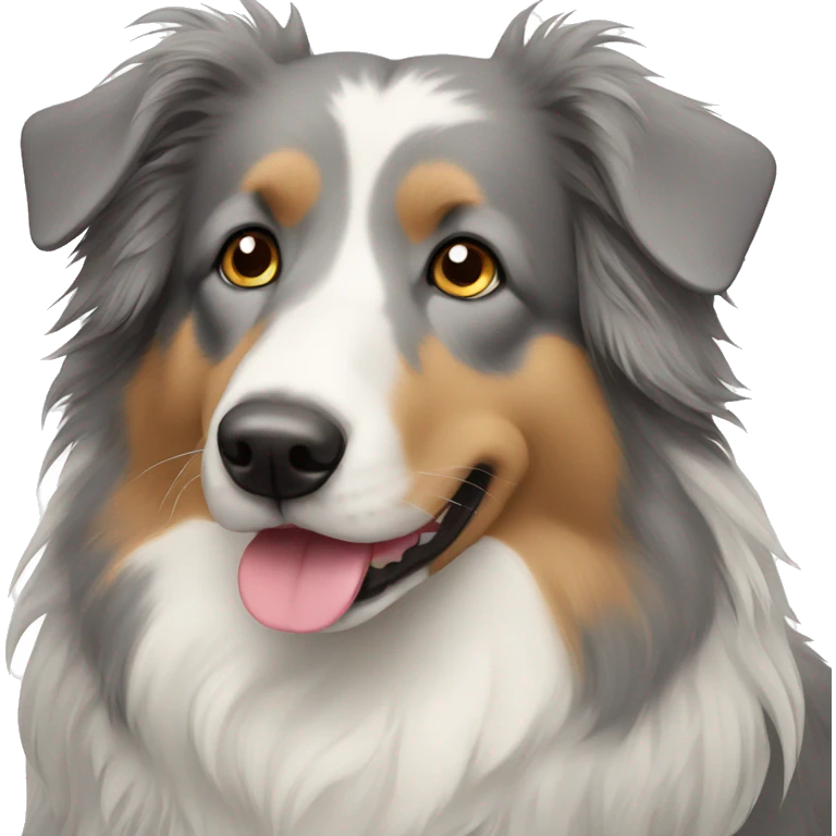 a long haired gray dog, english shepherd emoji