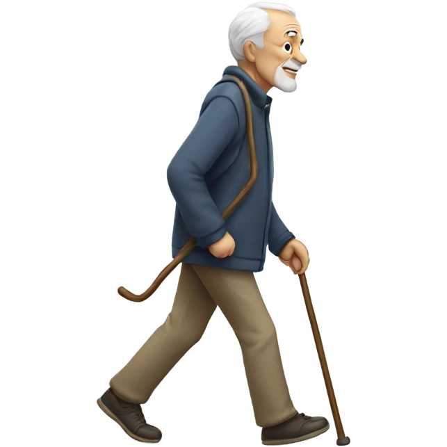 Old man walking with cane emoji