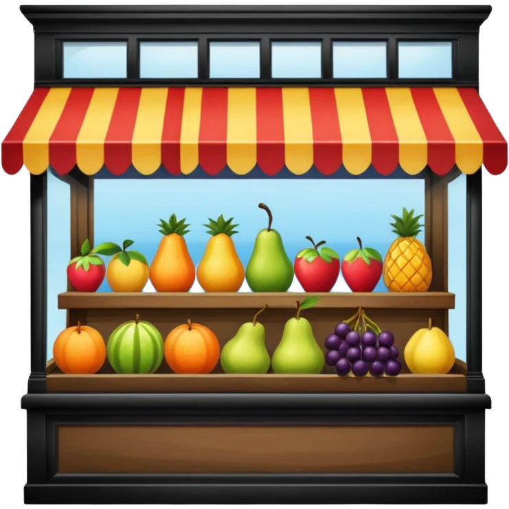 colorful fruit and goods stall inside an old-fashioned store window emoji