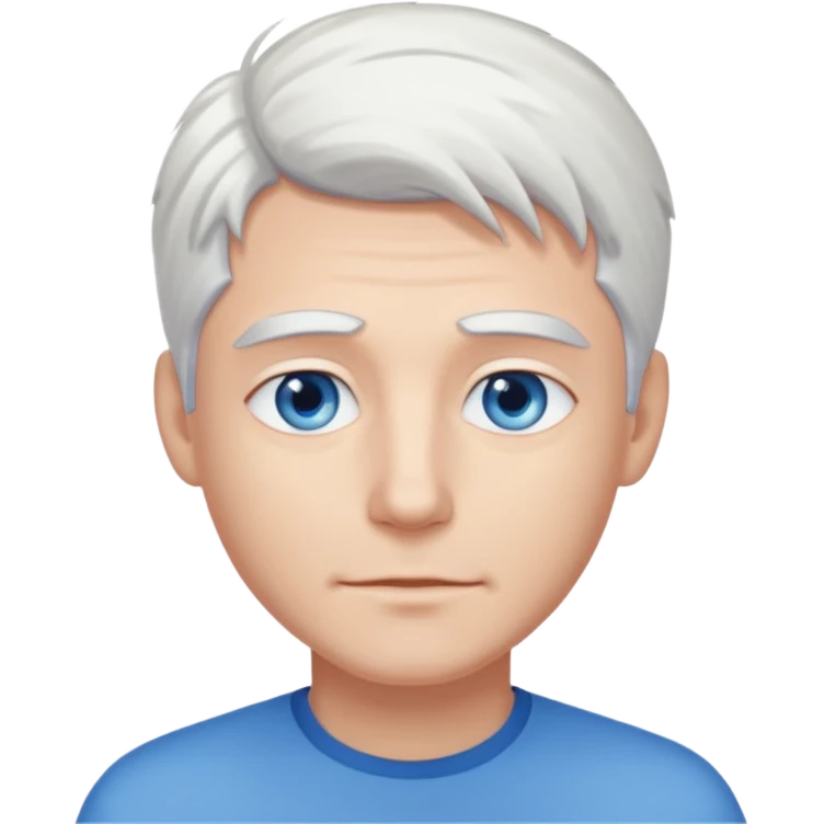 White-haired guy that looks and has beautiful blue eyes  emoji