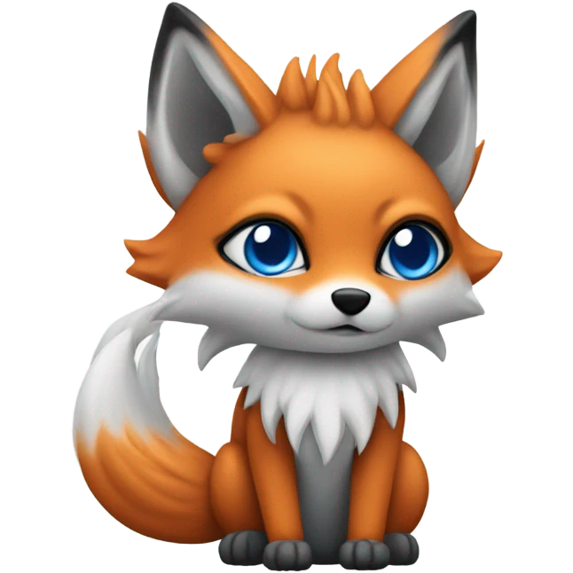 Blue nine tailed fox emoji