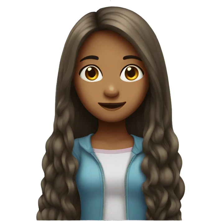 cute long hair girl emoji