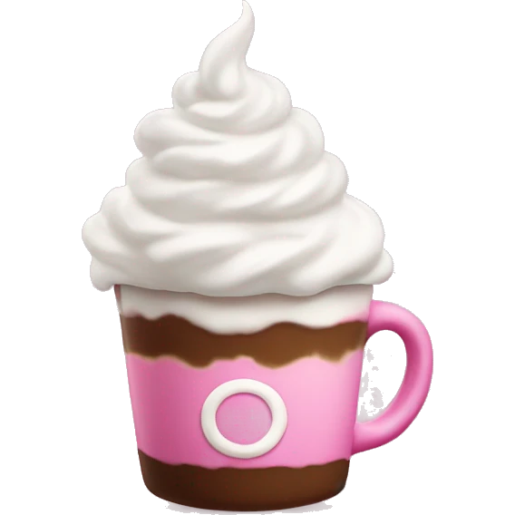 Pink coffee with whipped cream emoji