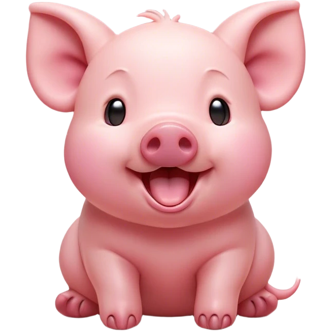 Cinematic Cute Yawning Piglet Portrait Emoji, Head tilted slightly with a dramatic, wide-open yawn, showcasing a soft, delicate rosy-pink hide with tiny droopy ears, round beady eyes barely open in drowsy contentment, Simplified yet irresistibly adorable features, highly detailed, glowing with a soft, cozy glow, high shine, relaxed yet expressive, stylized with a touch of playful whimsy, bright and endearing, soft glowing outline, capturing the essence of a sleepy yet affectionate piglet, so drowsy it feels like it could stretch out of the screen and curl up for a nap! emoji