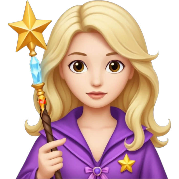 beautiful-haired woman with a wand emoji
