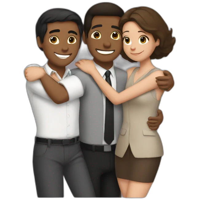 Hug between a Bond girl an brown boy emoji