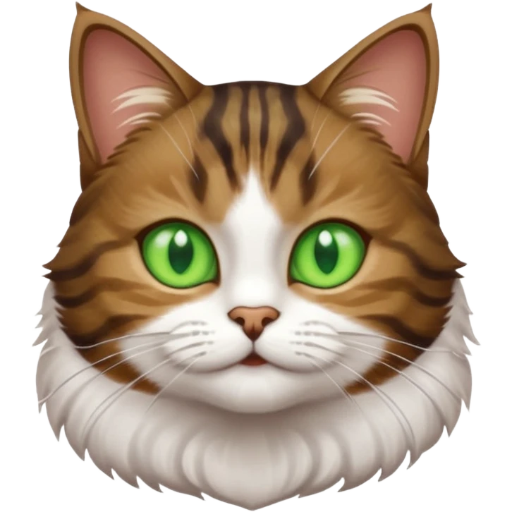 dark brown tabby and white cat playing emoji