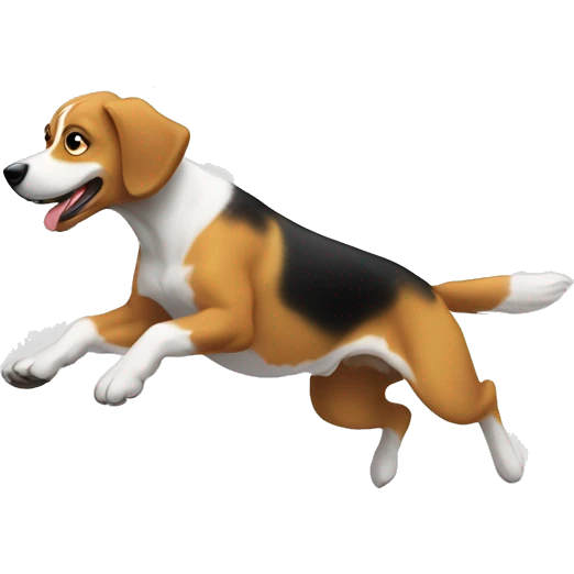 Agility dog jumping over anvil emoji