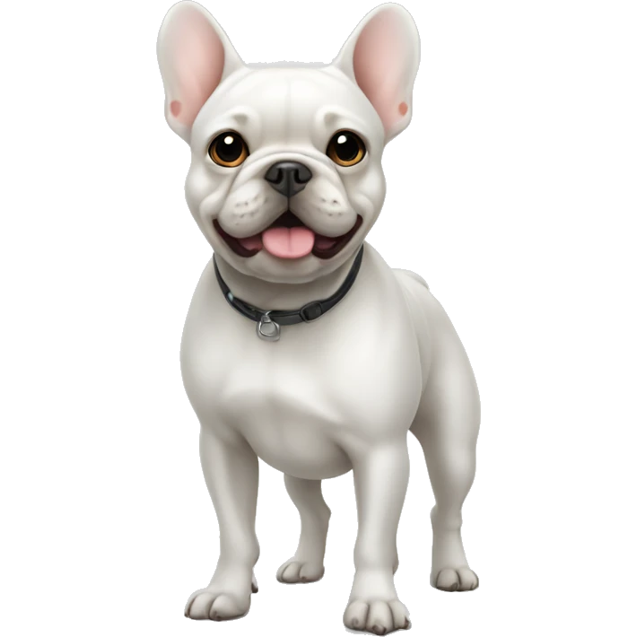 White Frenchie standing emoji