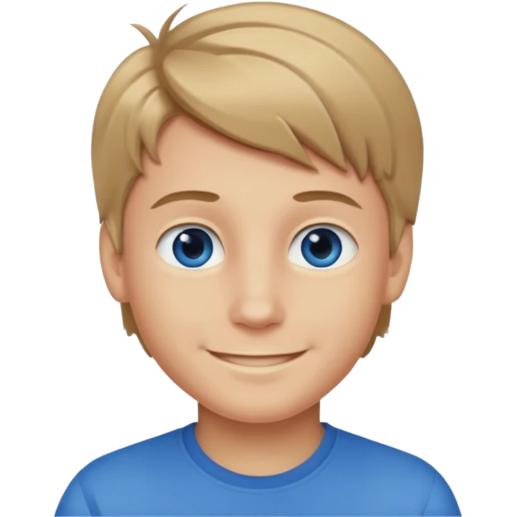 A smiling boy with dark blonde hair emoji