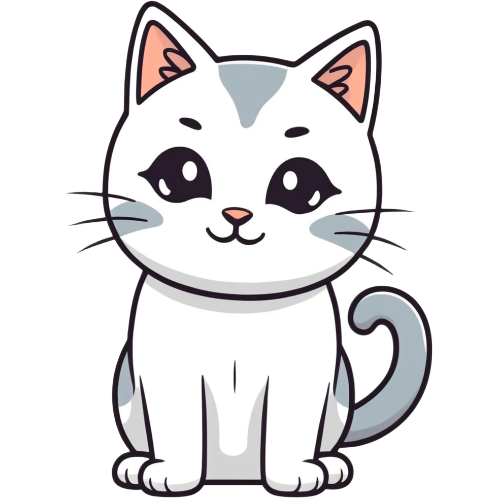 cat grey white emoji