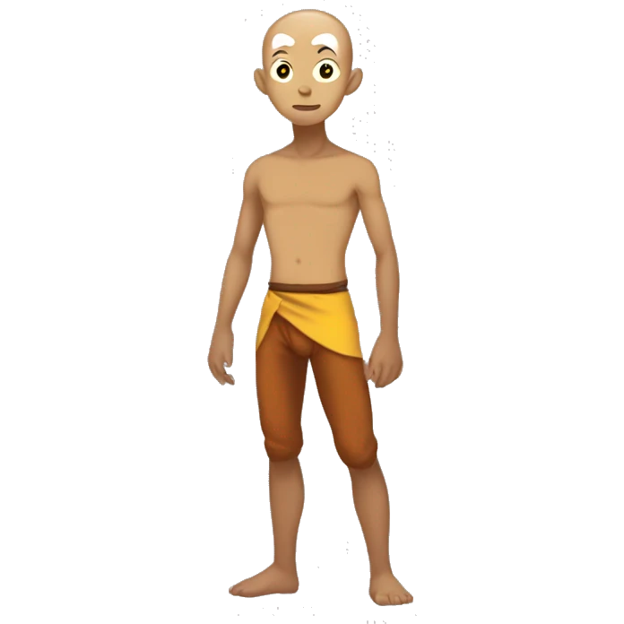 Aang no shirt full body wearing spandex emoji