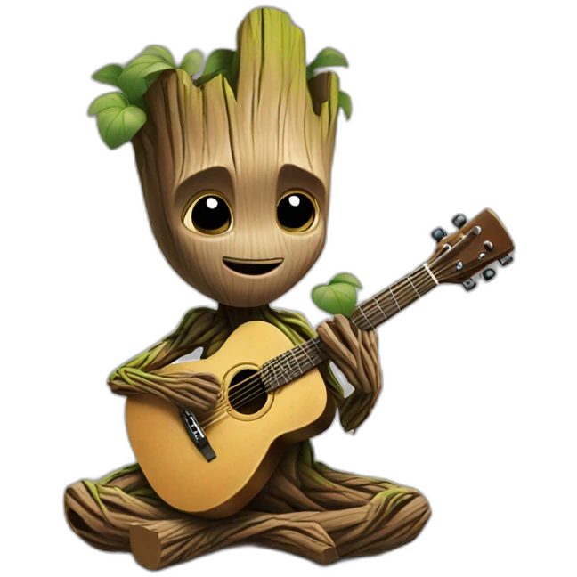 Groot listening to music emoji