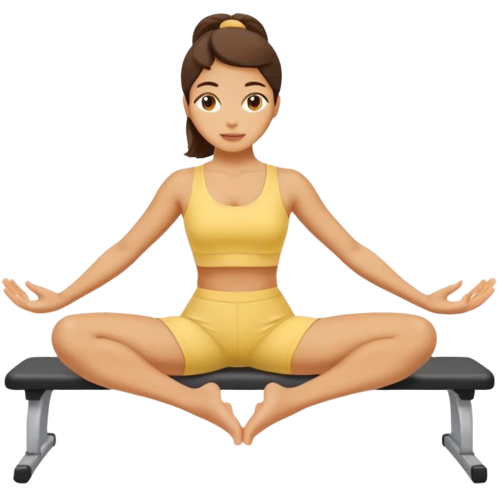 pilates girl in butter yellow set emoji